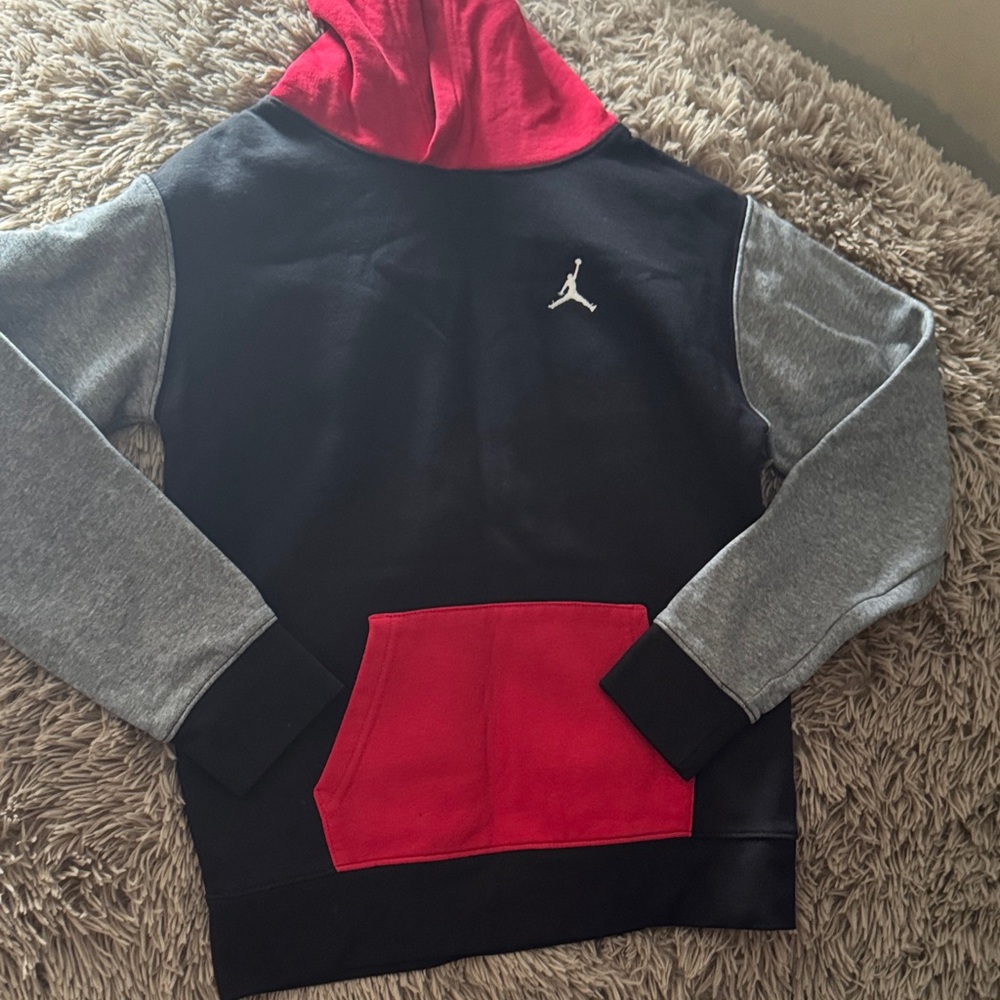 Jordan Kids Hoodie in Black, Red, and Gray